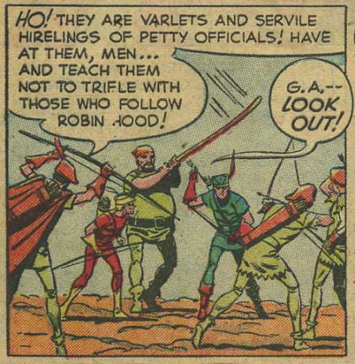 Green Arrow fights with a supposed Robin Hood