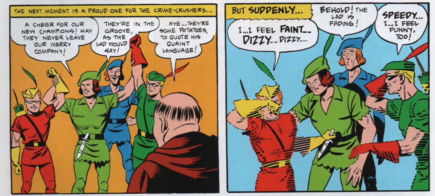 Green Arrow and Speedy vanish from medieval Sherwood