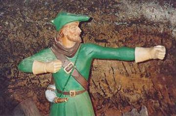 Robin Hood in the caves underneath a Nottingham pub.