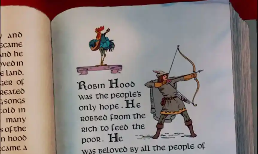 Robin Hood depicted as a human in the 1973 cartoon