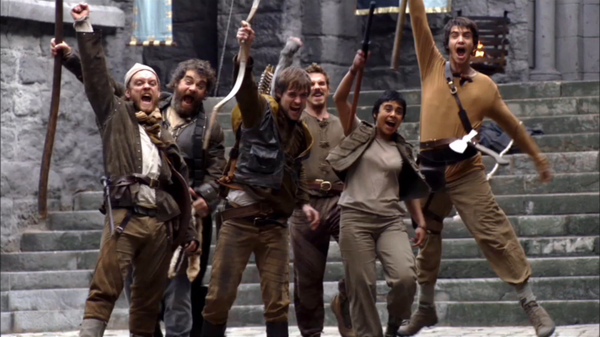 The Outlaws celebrate their victory