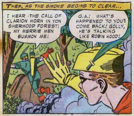 Green Arrow admits that he's friendly with a lot of sheriffs, art by George Papp