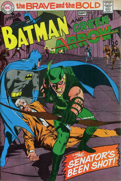 Cover of Brave and the Bold #85, the first issue with Green Arrow's new costume, art by Neal Adams