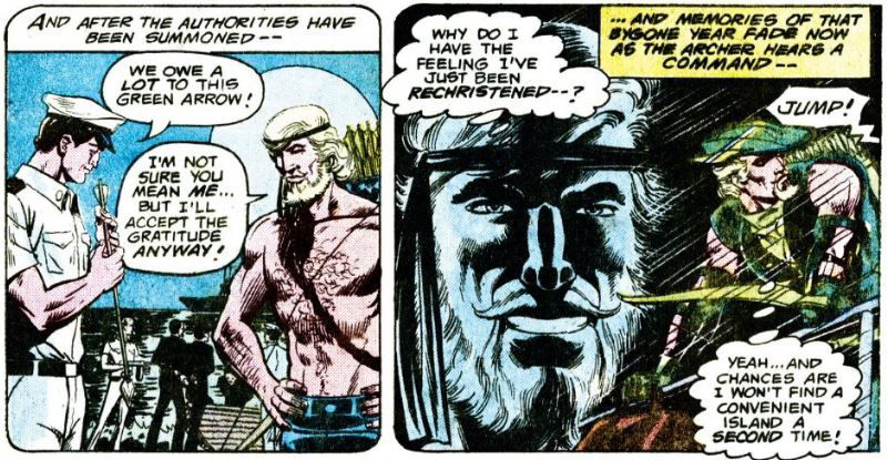 Oliver Queen gets the name Green Arrow, sort of by writer Denny O'Neil and artist Mike Grell