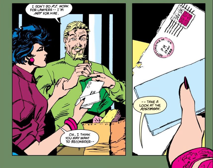 Dinah Lance, Oliver Queen and a letter from Nottingham by Mike Grell, Trevor von Eeden, J.J. Birch and Michael Bair