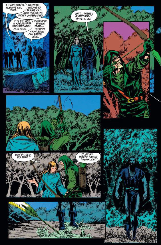Oliver Queen pays tribute to Hern, by Mike Grell, J.J. Birch and Michael Bair