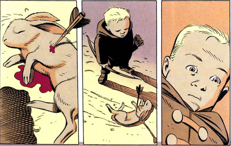Young Oliver Queen kills a rabbit by Chris Renaud, written by Chuck Dixon
