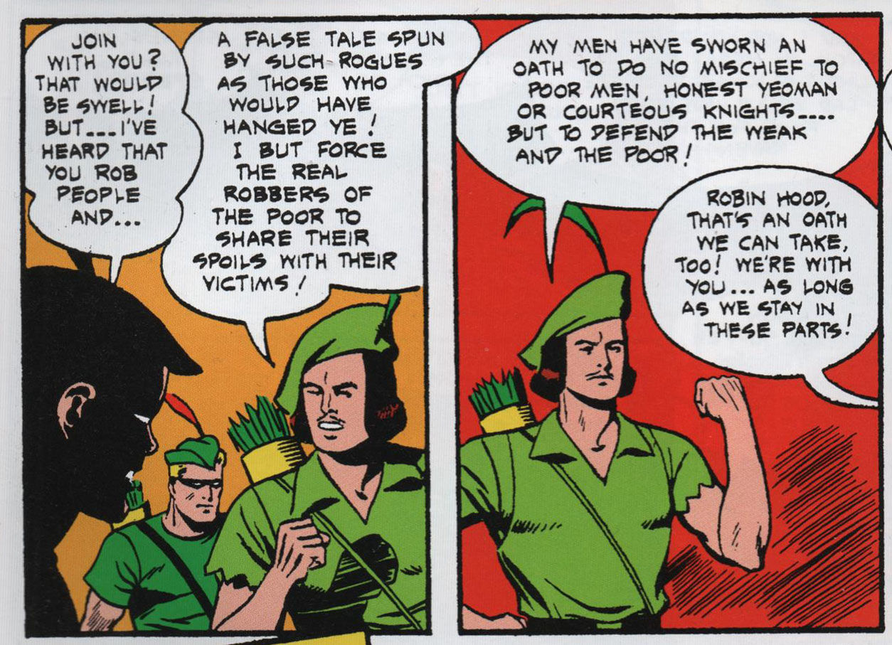 Robin Hood tells Green Arrow he's not really a robber