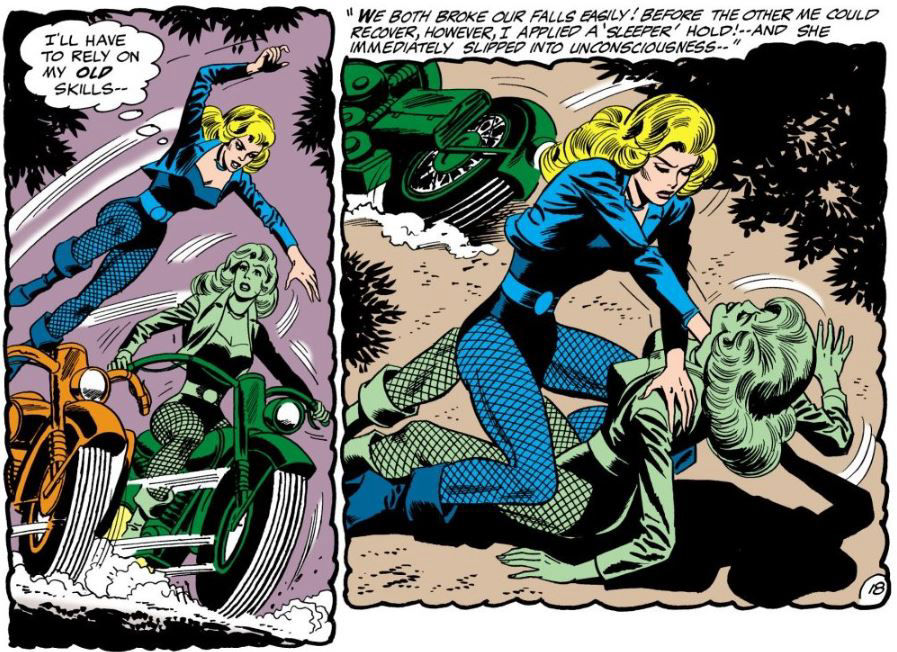 Black Canary fights her energy duplicate by Denny O'Neil, Dick Dillin and Joe Giella