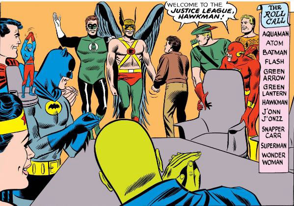 Hawkman joins the JLA in Justice League of America #31, art by Mike Sekowsky and Bernard Sachs