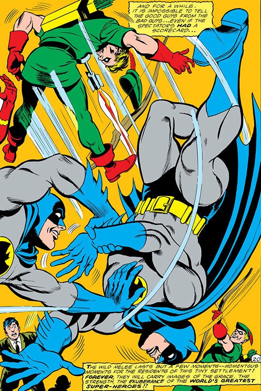 Batman and Green Arrow fight impostors, by Denny O'Neil, Dick Dillin and Sid Greene