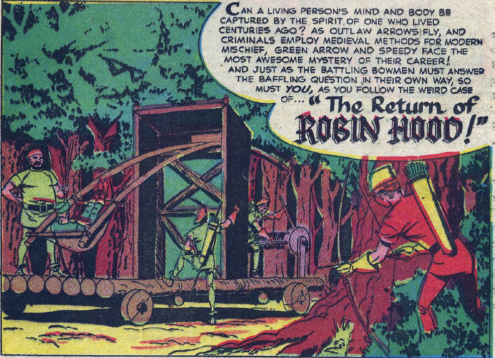 The title panel for the Green Arrow story in Adventure Comics #171, art by George Papp