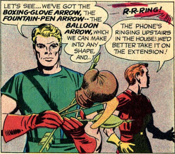 Green Arrow and the Boxing Glove Arrow, drawn by Jack Kirby, December 1958