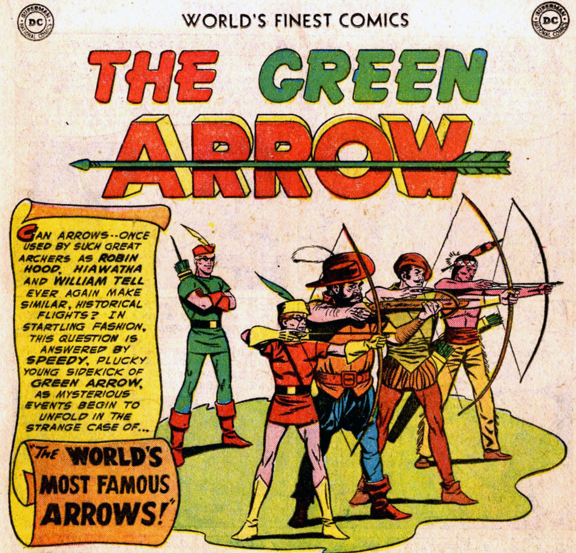 Title page of Green Arrow story in World's Finest Comics #75, art by George Papp