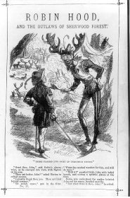 RH and a Wood demon, illustrated by Robert Prowse for George Emmett's weekly serial Robin Hood and the Outlaws of Sherwood Forest (1868-9)