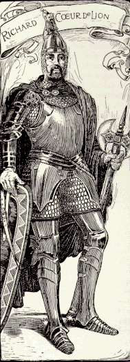 Louis Rhead's illustration of Richard. In history, Richard had red-blond hair.