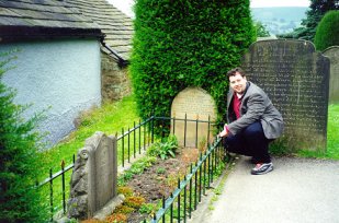 Me at Little John's grave in Hathersage