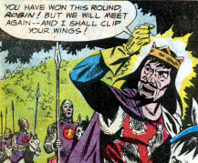 An angry Prince John from The Secret of Robin Hood's Name in Robin Hood Tales #14, DC (National) Comics, 1958. Art by Ross Andru and Mike Esposito.