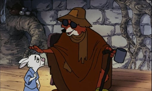 Robin Hood as a blind beggar