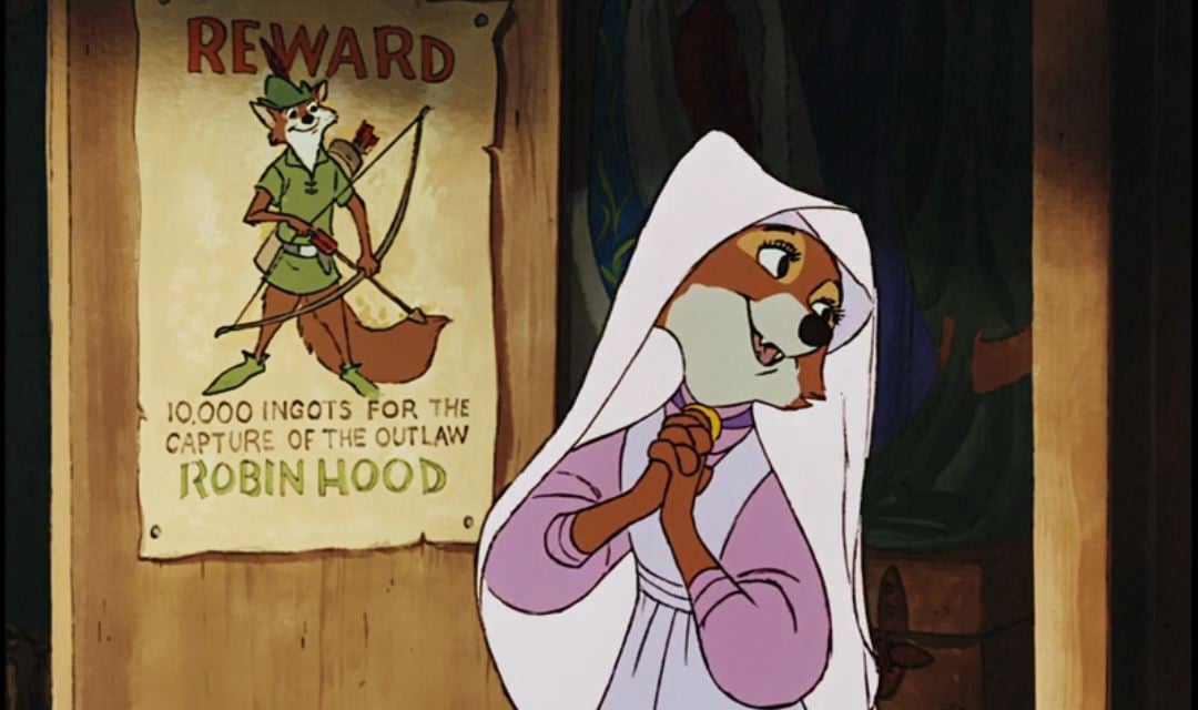 Maid Marian swoons over Robin's wanted poster