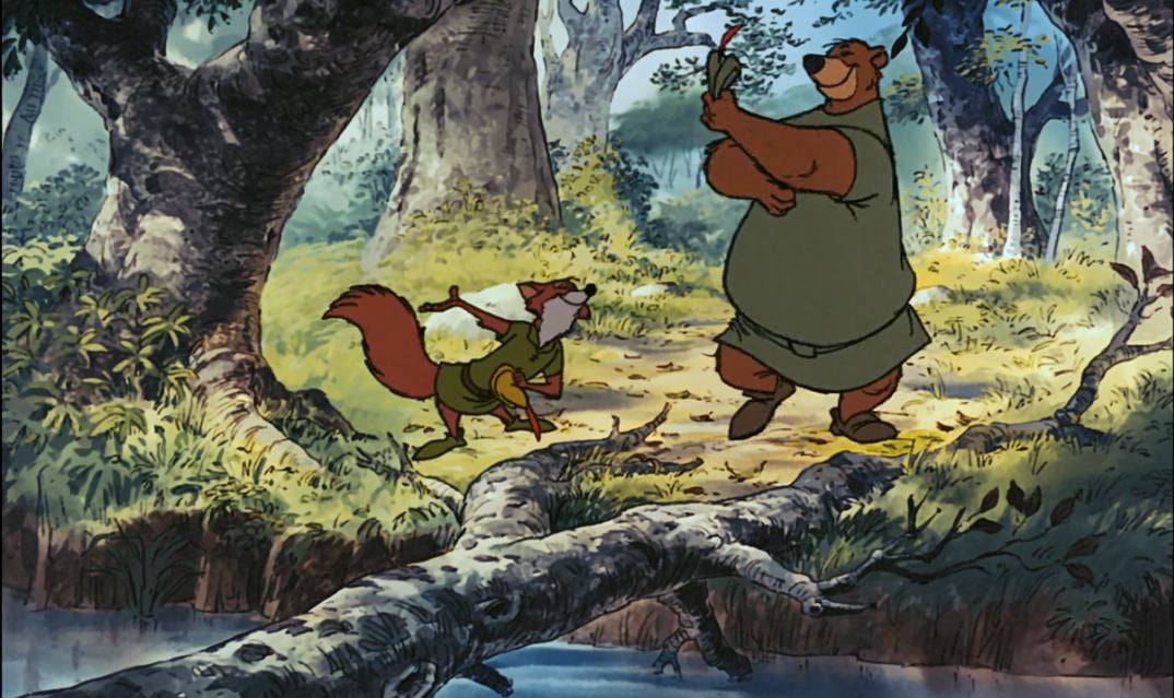 Robin Hood and Little John encounter a bridge