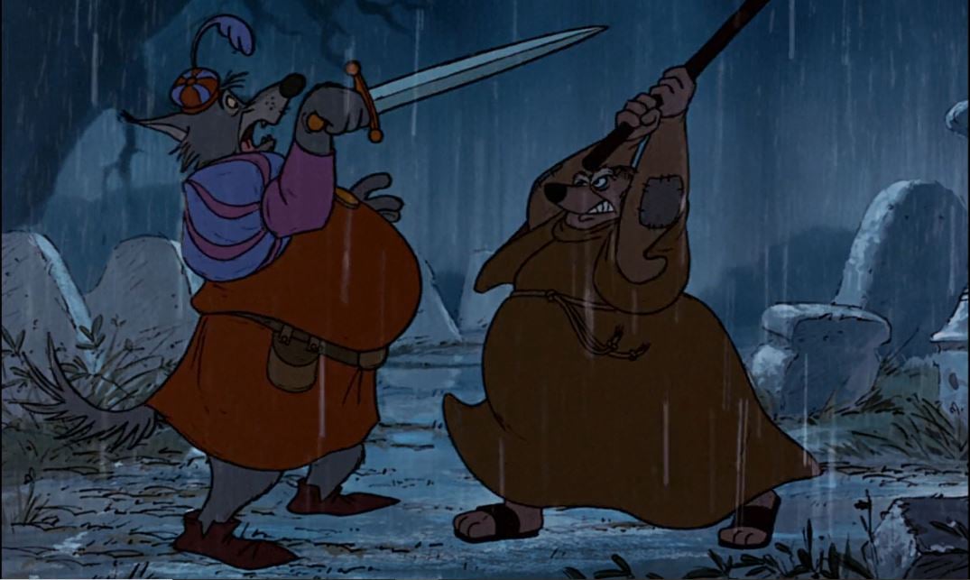 Friar Tuck fights the Sheriff of Nottingham