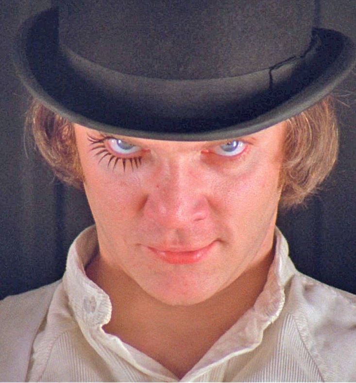 Malcolm McDowell in A Clockwork Orange