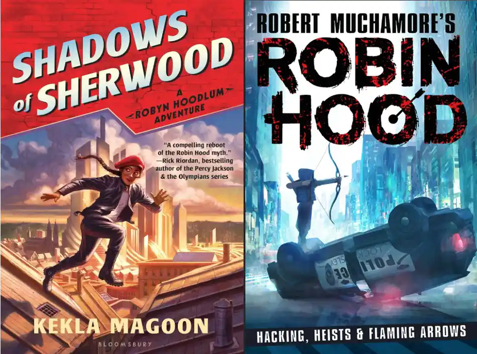 Covers to Kekla Magoon and Robert Muchamore's Robin Hood novels