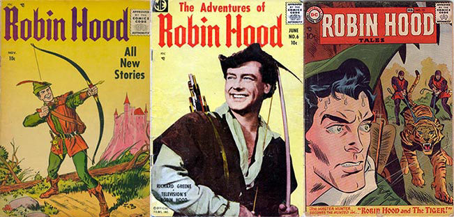 1950s Robin Hood comics - two from Magazine Enterprises and one from National/DC Comics