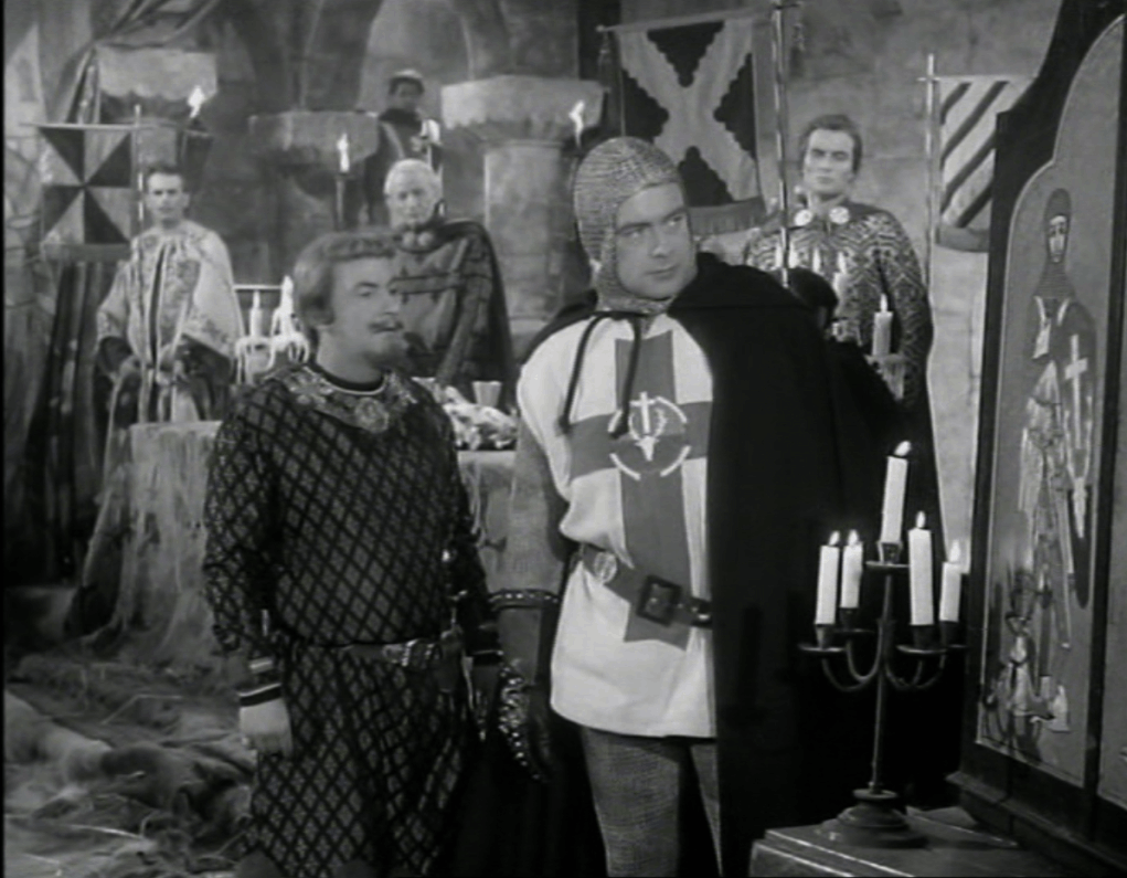 Robin and Sir Roger stare at a portrait