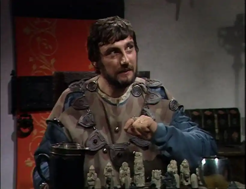 Paul Darrow as the Sheriff of Nottingham at his chessboard