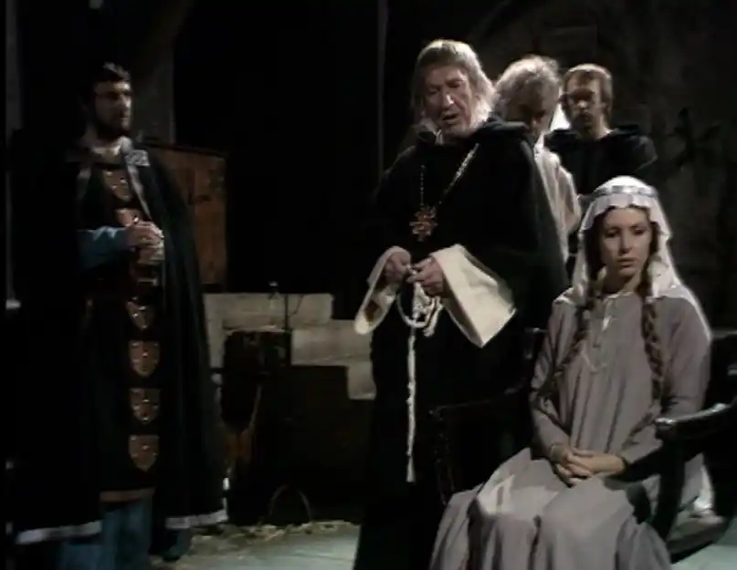 Paul Darrow as the Sheriff, Kevin Stoney as the Abbot, John Abineri as Sir Kenneth, Roy Marsden as the military prior and Diane Keen as Marion