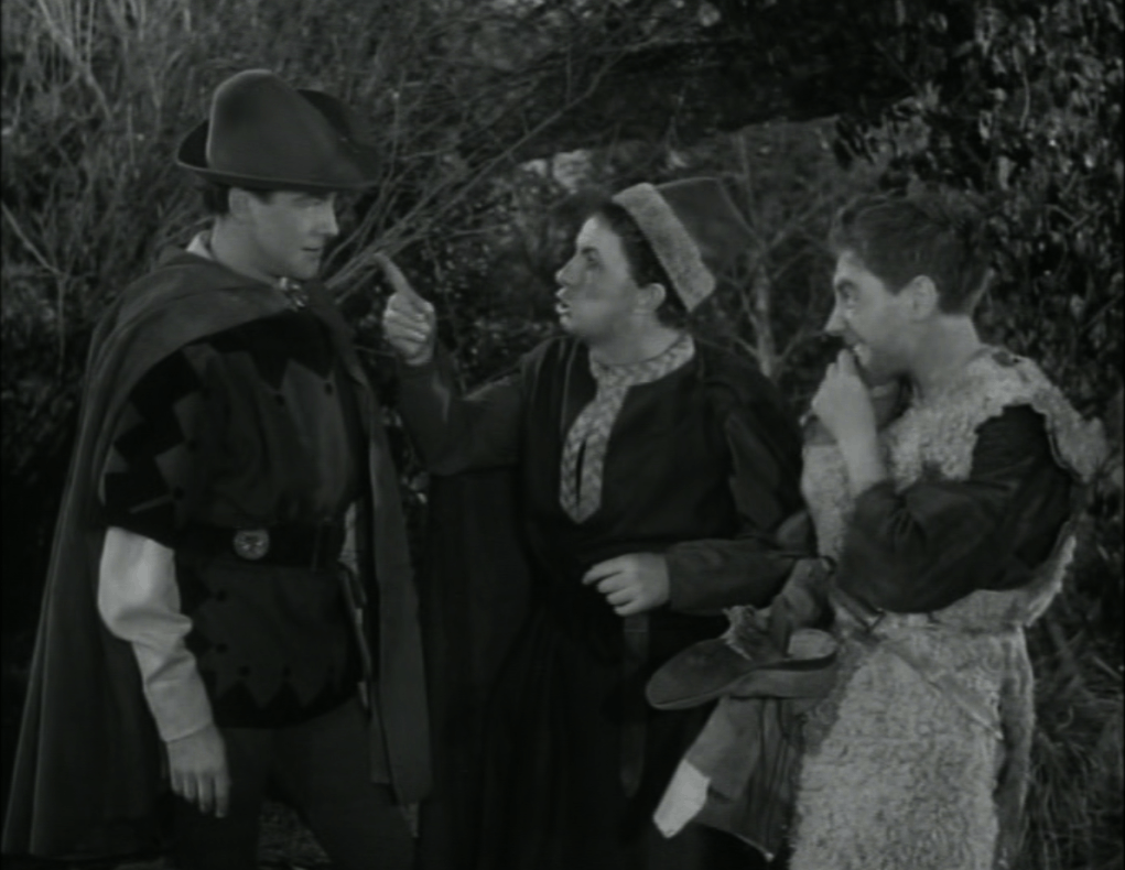 Leo McKern's Moneylender figures out Robin is one of the outlaws