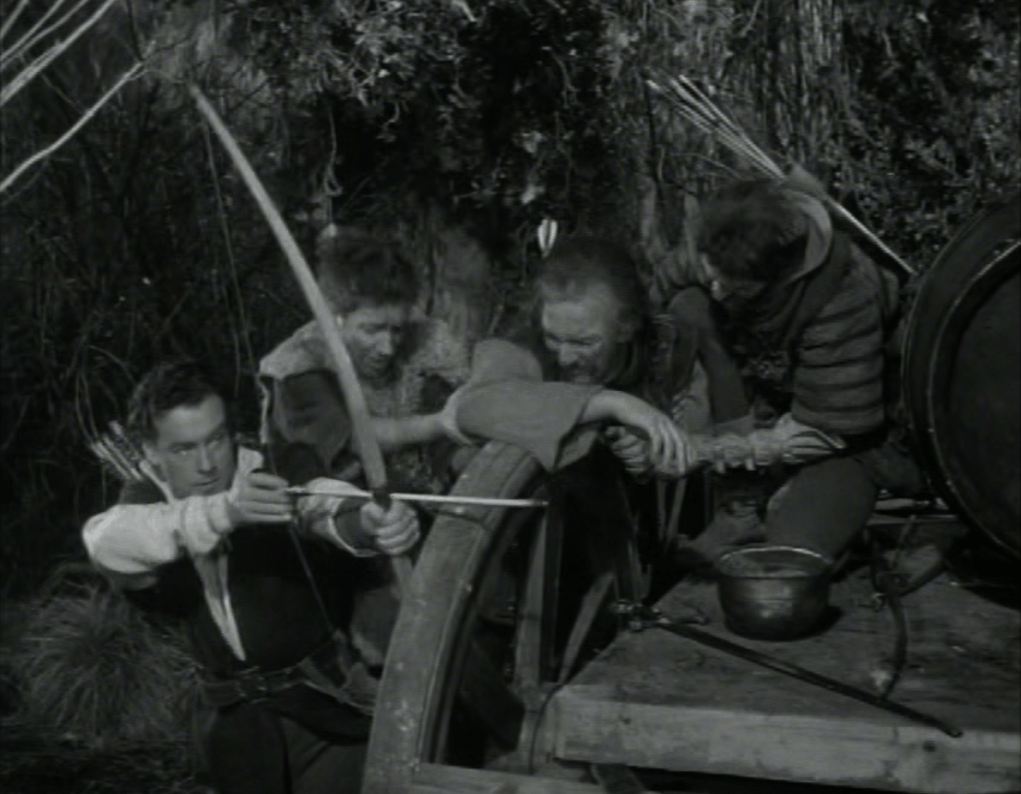 Robin covers the outlaws' retreat as Will is wounded