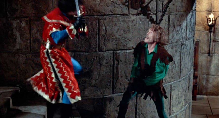 Swashbuckling of footage of Peter O'Toole as the Flynn inspired Alan Swann