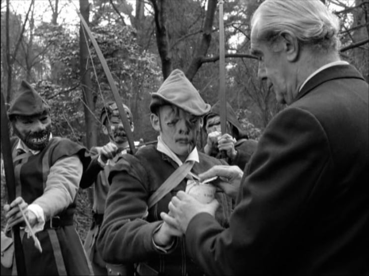 The outlaws collect RAG Week donations from Prof. Broom